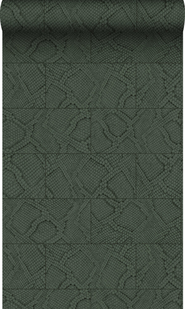 Origin Wallcoverings tapeedi plaatmotiiv madu nahk - tume roheline