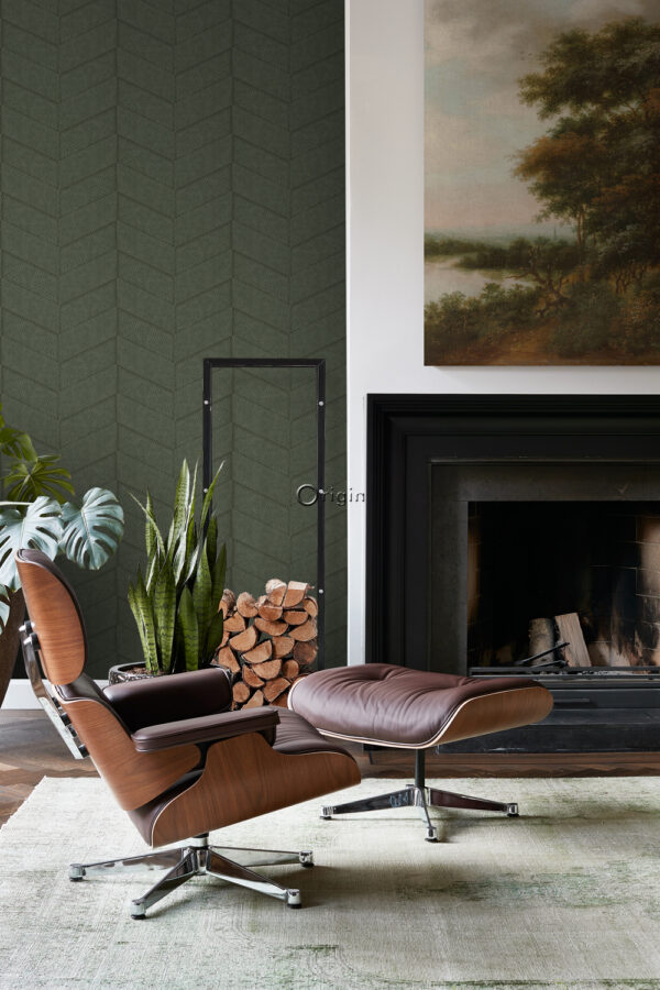 Origin Wallcoverings tapeedi plaatmotiiv - hallikasroheline
