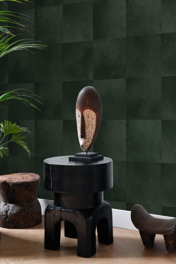 Origin Wallcoverings loomanahk mustriga tapeet - tume roheline