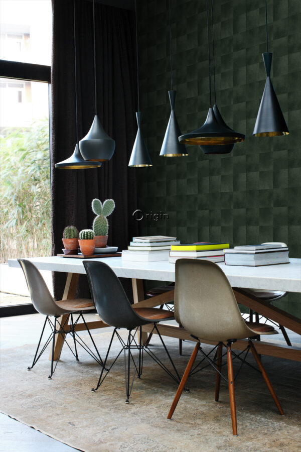 Origin Wallcoverings loomanahk mustriga tapeet - tume roheline