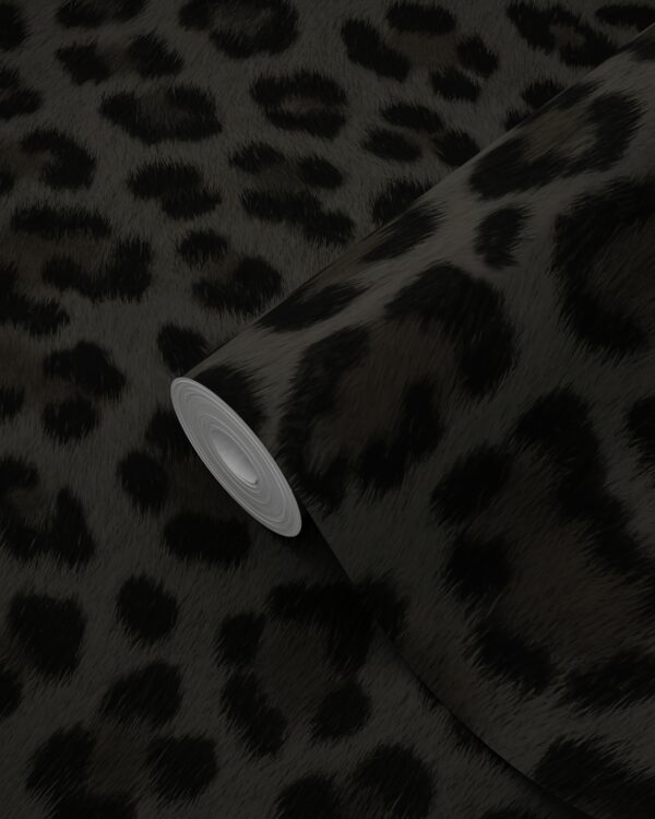 Origin Wallcoverings tapeet leopardimuster - tumehall ja must