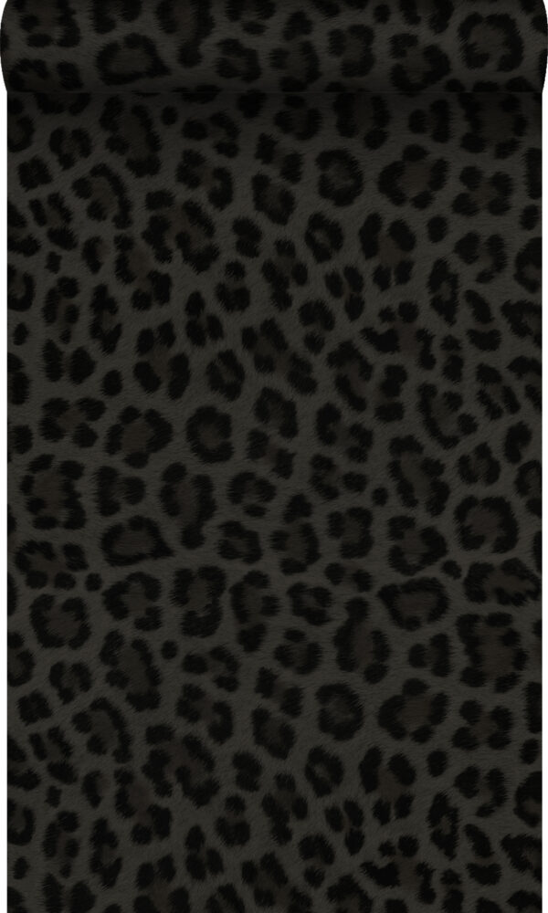 Origin Wallcoverings tapeet leopardimuster - tumehall ja must