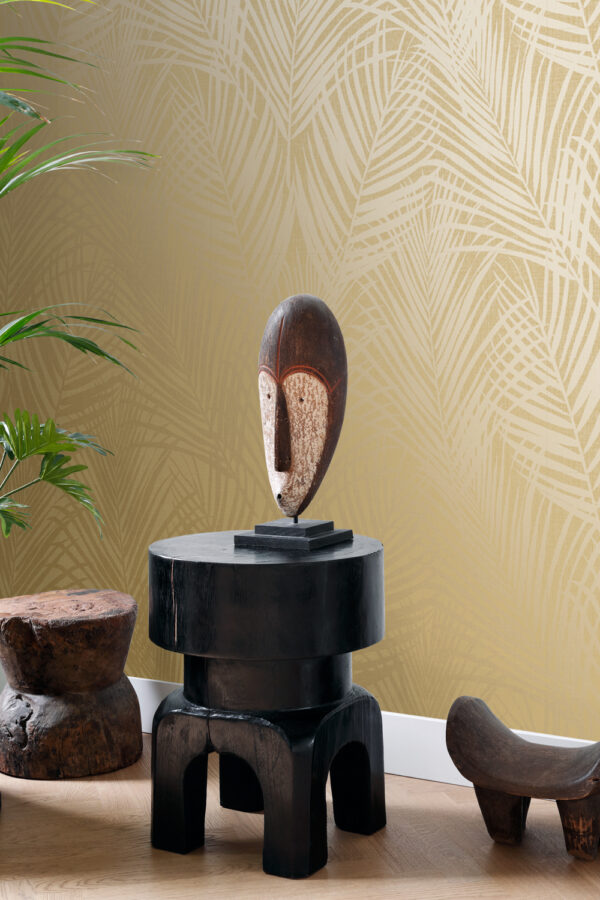 Origin Wallcoverings tapeet palmilehed - sinepikollane