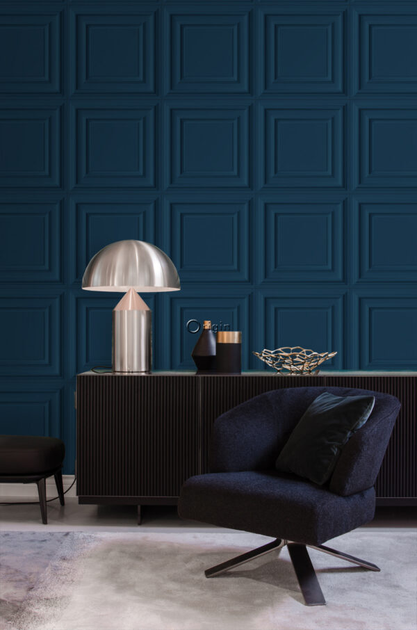 Origin Wallcoverings tapeet seinapaneel tumesinine