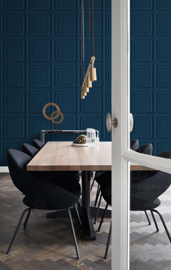 Origin Wallcoverings tapeet seinapaneel tumesinine