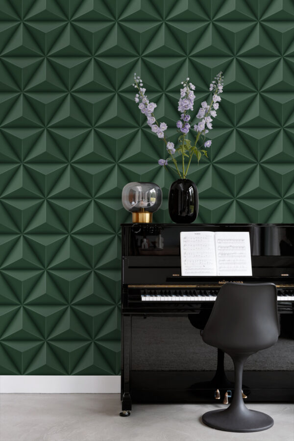 Origin Wallcoverings tapeet graafika 3D tume roheline