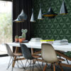 Origin Wallcoverings tapeet graafika 3D tume roheline