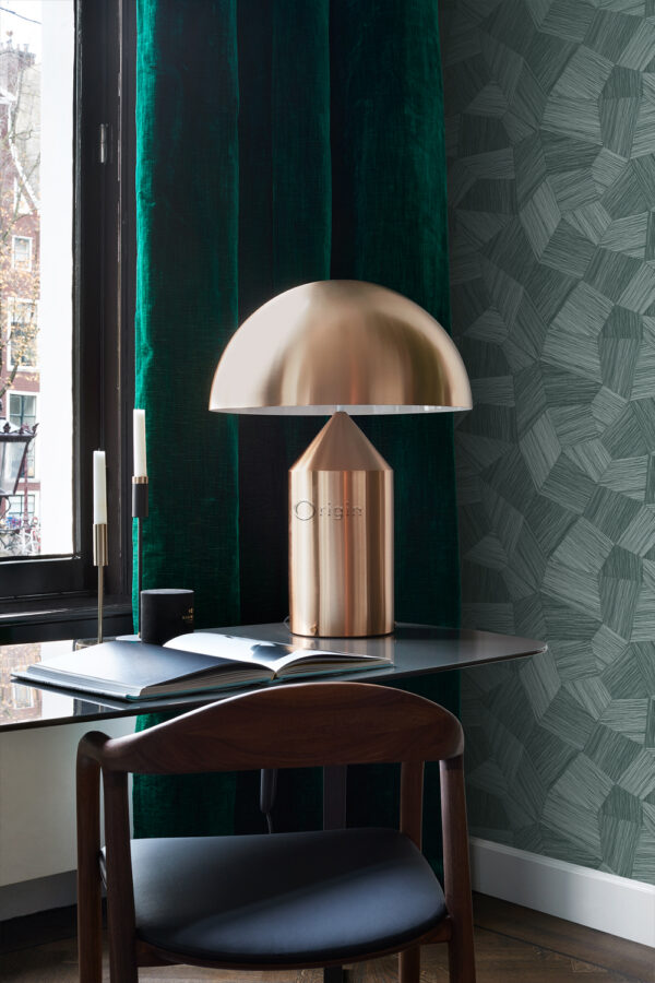 Origin Wallcoverings tapeet graafiline 3D petroolroheline