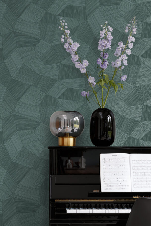 Origin Wallcoverings tapeet graafiline 3D petroolroheline