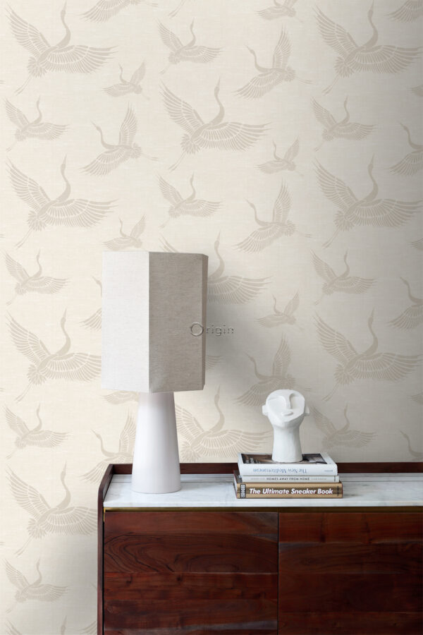 Origin Wallcoverings tapeet kraanlinnud - liivakarva