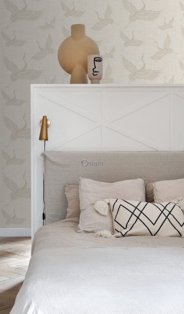 Origin Wallcoverings tapeet kraanlinnud - liivakarva