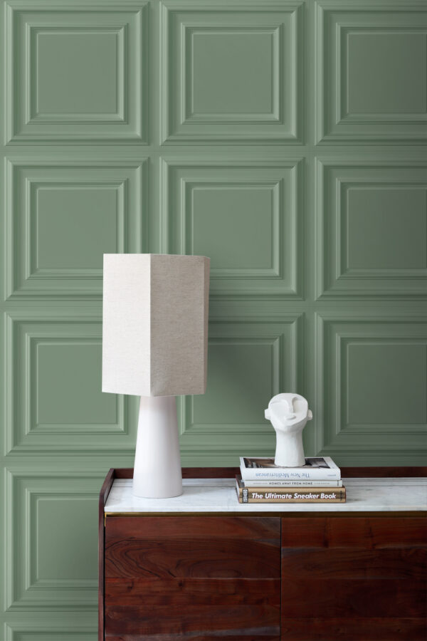 Origin Wallcoverings tapeet seinapaneel hallikasroheline