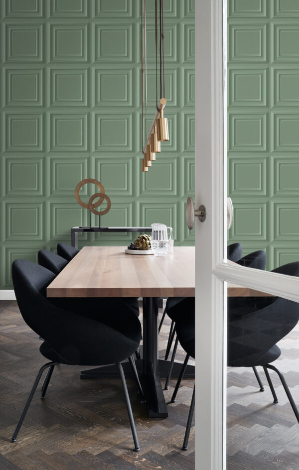 Origin Wallcoverings tapeet seinapaneel hallikasroheline