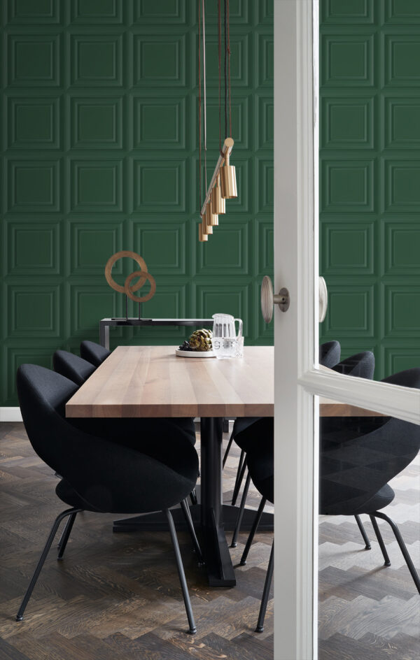 Origin Wallcoverings tapeet seinapaneel tume roheline