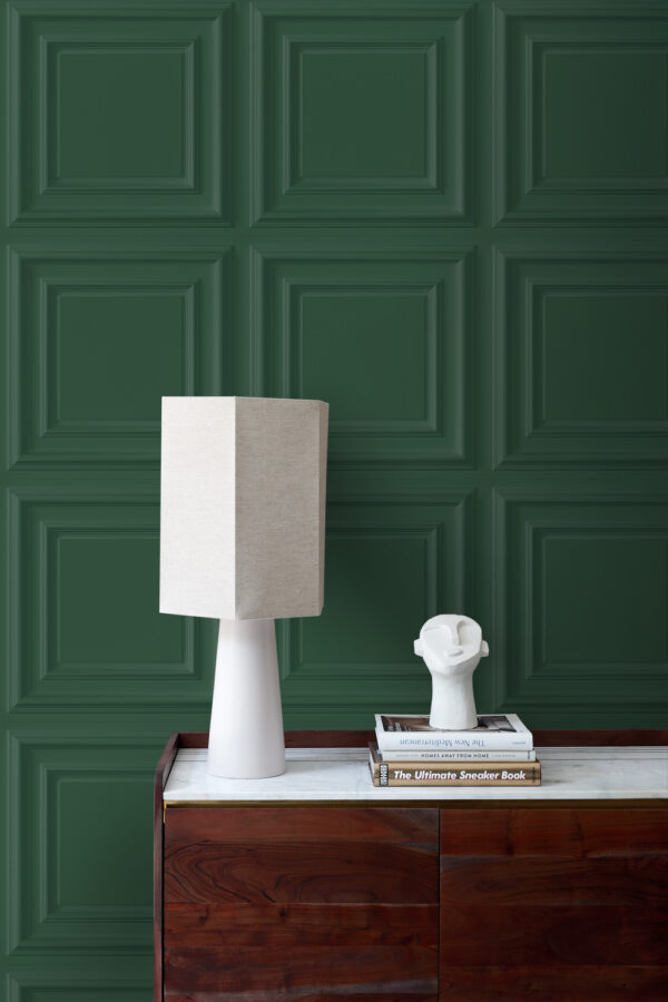 Origin Wallcoverings tapeet seinapaneel tume roheline
