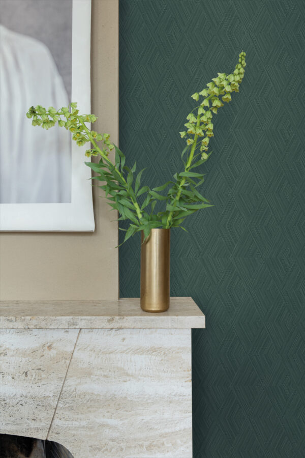 Origin Wallcoverings tapeet graafiline 3D tume roheline