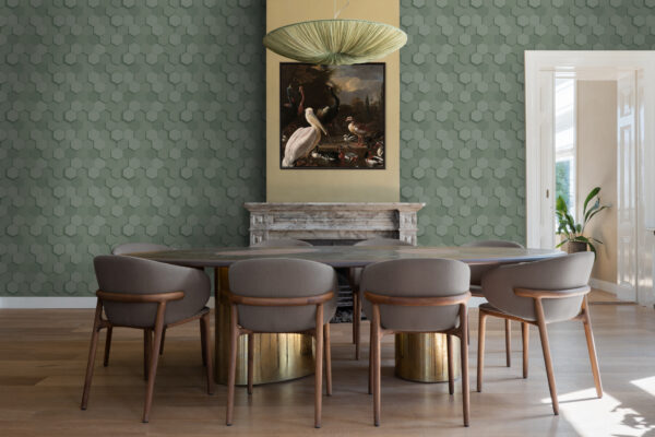 Origin Wallcoverings 3D mesilasvõrgu motiiv tapeet - hallikasroheline
