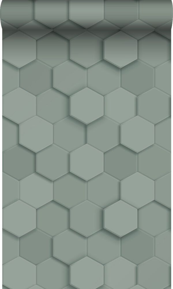 Origin Wallcoverings 3D mesilasvõrgu motiiv tapeet - hallikasroheline