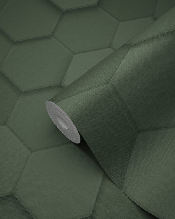 Origin Wallcoverings 3d mesilasvaha motiiv tapeet - tume roheline