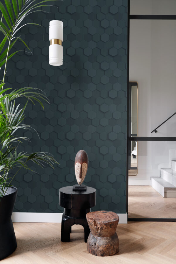 Origin Wallcoverings 3D mesilasvähk motiiv tapeet - tumesinine