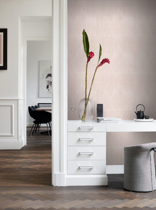Origin Wallcoverings origami motiiv - pehme roosa