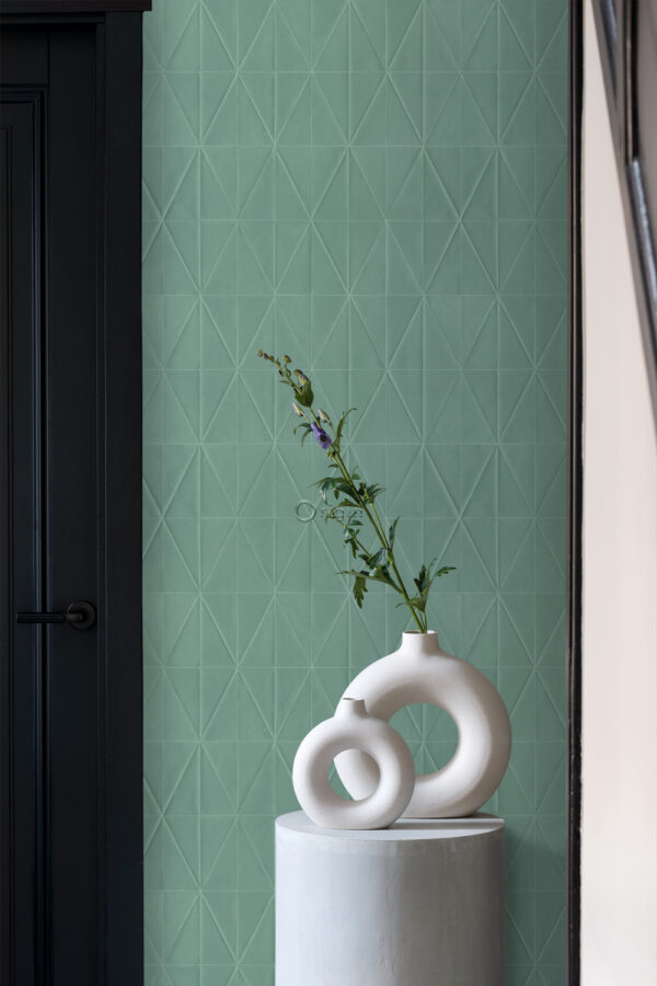 Origin Wallcoverings origami motiiv - hallikasroheline