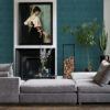 Origin Wallcoverings origami motiiv - tumesinine