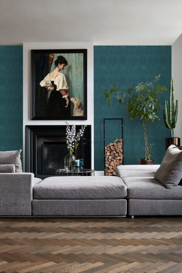 Origin Wallcoverings origami motiiv - tumesinine