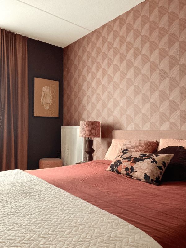 Origin Wallcoverings 3D print tapeet - terrakota ja roosa