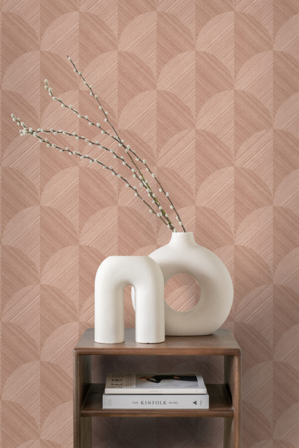 Origin Wallcoverings 3D print tapeet - terrakota ja roosa