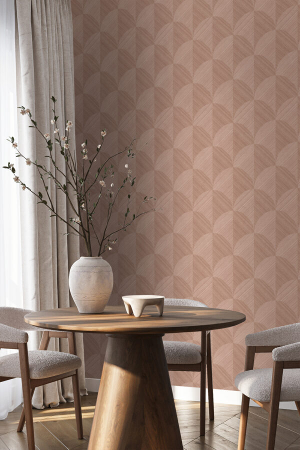 Origin Wallcoverings 3D print tapeet - terrakota ja roosa