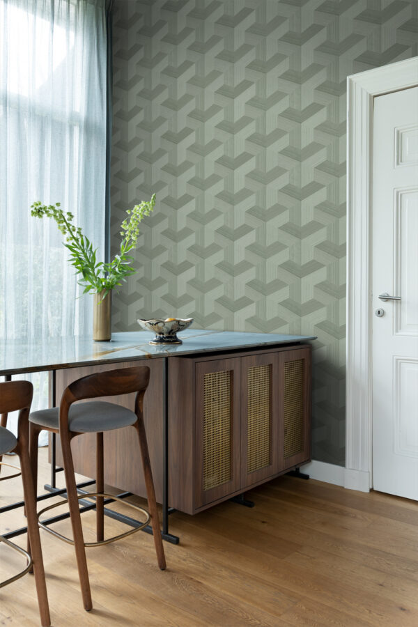 Origin Wallcoverings 3D tapeet - hallikasroheline