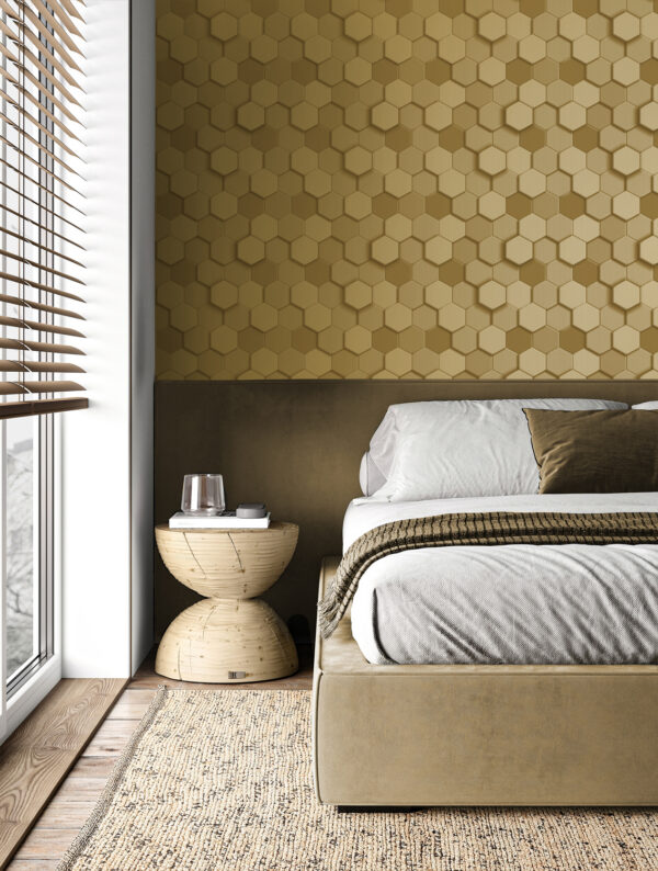 Origin Wallcoverings 3d mesilasvaha motiiv tapeet - kuld