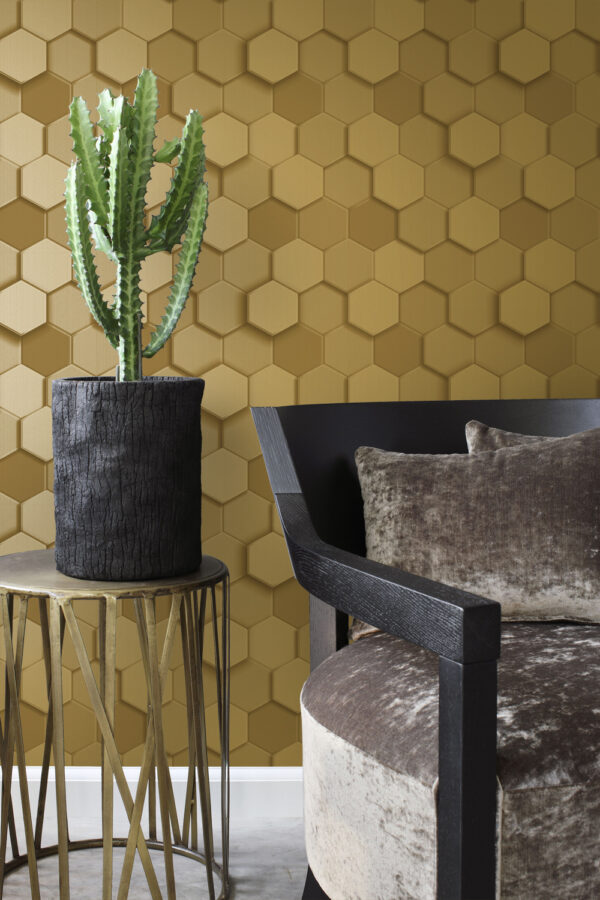 Origin Wallcoverings 3d mesilasvaha motiiv tapeet - kuld
