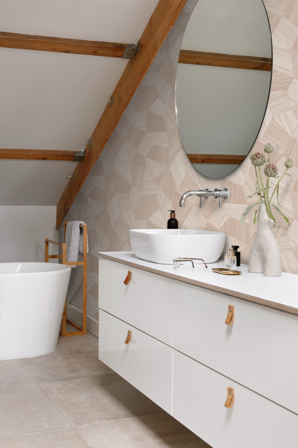 Origin Wallcoverings tapeet graafiline 3D pehme roosa