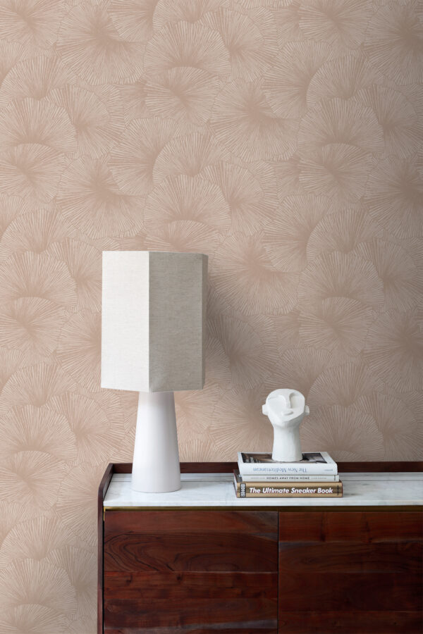 Origin Wallcoverings 3D lehtede tapeet - antiikroosa