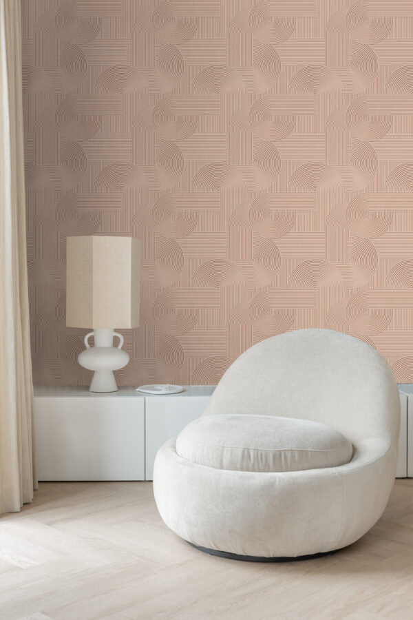 Origin Wallcoverings tapeet graafiline 3D terrakota roosa