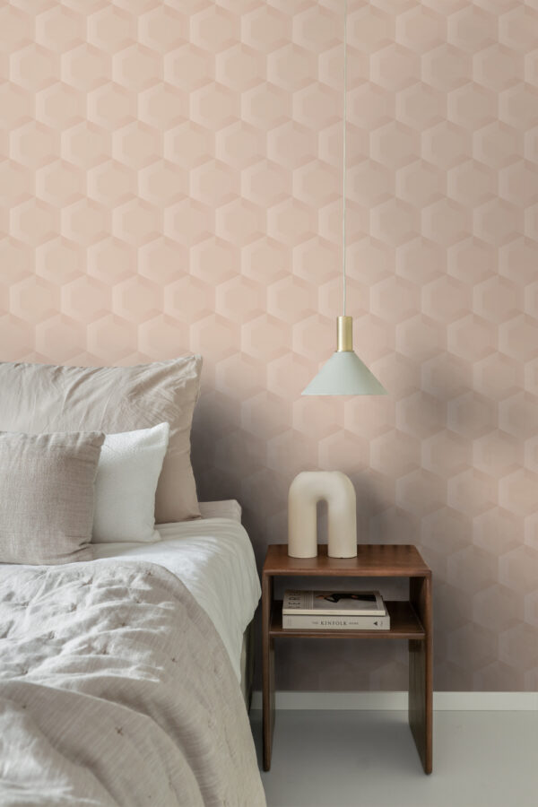 Origin Wallcoverings 3d mesilasvaha motiiv tapeet - heleroosa
