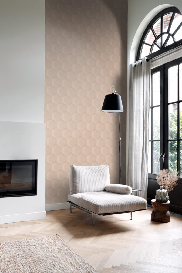 Origin Wallcoverings 3d mesilasvaha motiiv tapeet - heleroosa