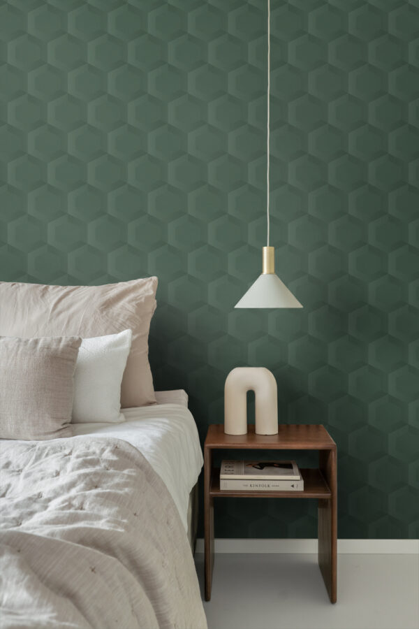 Origin Wallcoverings 3d mesilasvaha motiiv tapeet - tume roheline