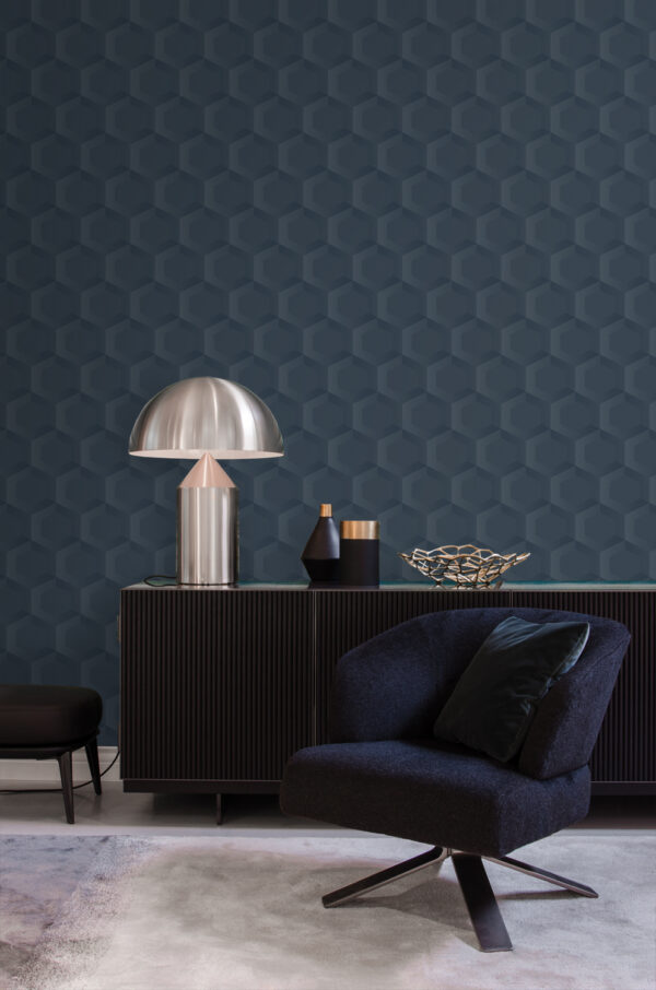 Origin Wallcoverings 3d mesilasvaha motiiv tapeet - tumesinine