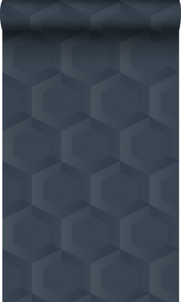 Origin Wallcoverings 3d mesilasvaha motiiv tapeet - tumesinine