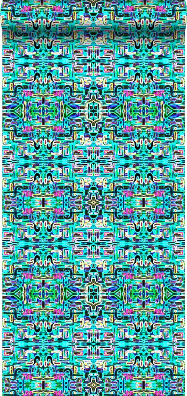 Origin Wallcoverings mittekootud tapeet XXL džungli palavik türkiis