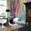 Origin Wallcoverings fototapeet seinakattetriknurgad - kollane, roosa, punane, lilla ja roheline
