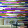 Origin Wallcoverings horisontaalsed triibud fototapeet - lilla, roosa, sinine, kollane ja roheline