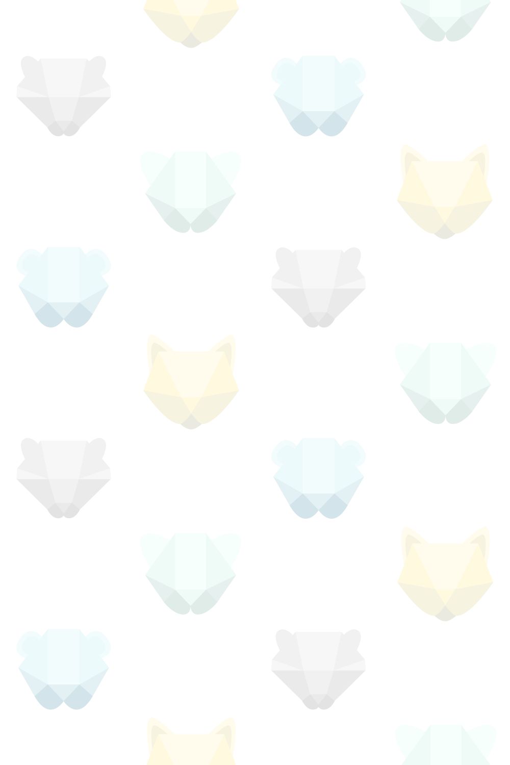 Origin Wallcoverings origami loomapead fototapeet - mündiroheline, pastelsinine, pastelkollane, hele soe hall ja mattvalge