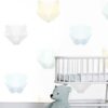 Origin Wallcoverings origami loomapead fototapeet - mündiroheline, pastelsinine, pastelkollane, hele soe hall ja mattvalge