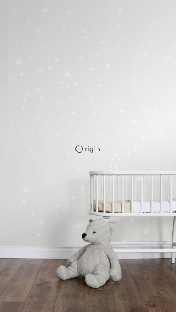 Origin Wallcoverings tähistaeva fototapeet - soe hall ja matt valge