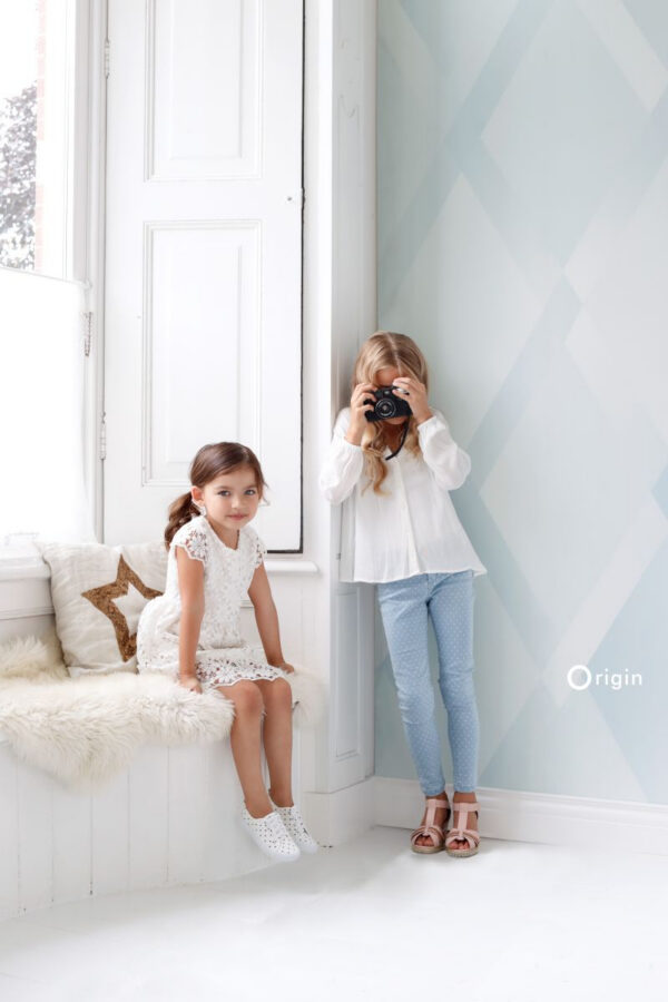 Origin Wallcoverings fototapeet gradient rombimotiiv - pastelsinine ja mündiroheline
