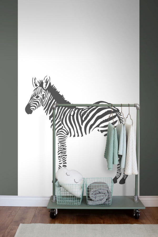 Origin Wallcoverings ise kleepuv seinapilt sebrad must-valge